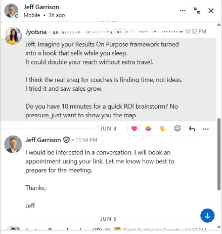 Book Writing campaign results for Professional Services client — example 3