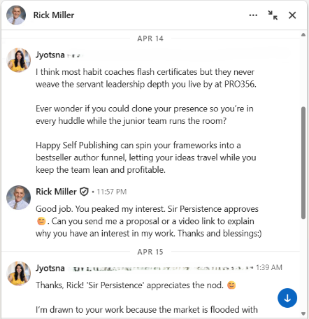 Book Writing campaign results for Professional Services client — example 9