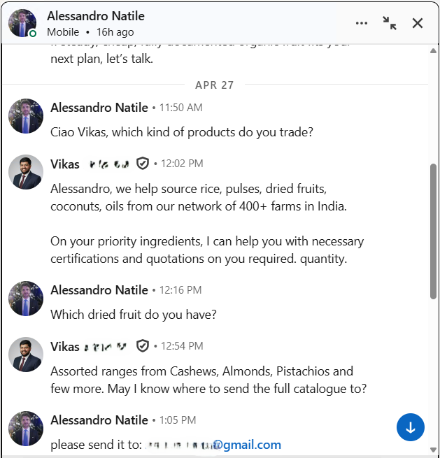 Export campaign results for Organics client — example 1