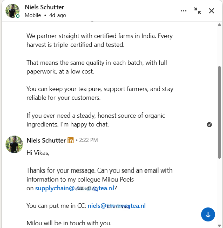 Export campaign results for Organics client — example 3