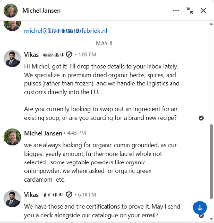 Export campaign results for Organics client
