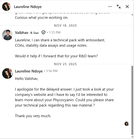 Nutraceutical campaign results for Manufacturig client — example 2