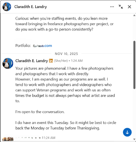 Photo-Video campaign results for Professional Services client — example 9