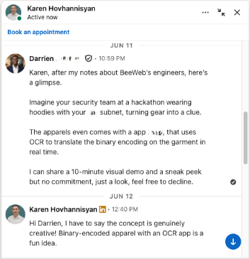 Techwear campaign results for Corporate B2B client — example 1